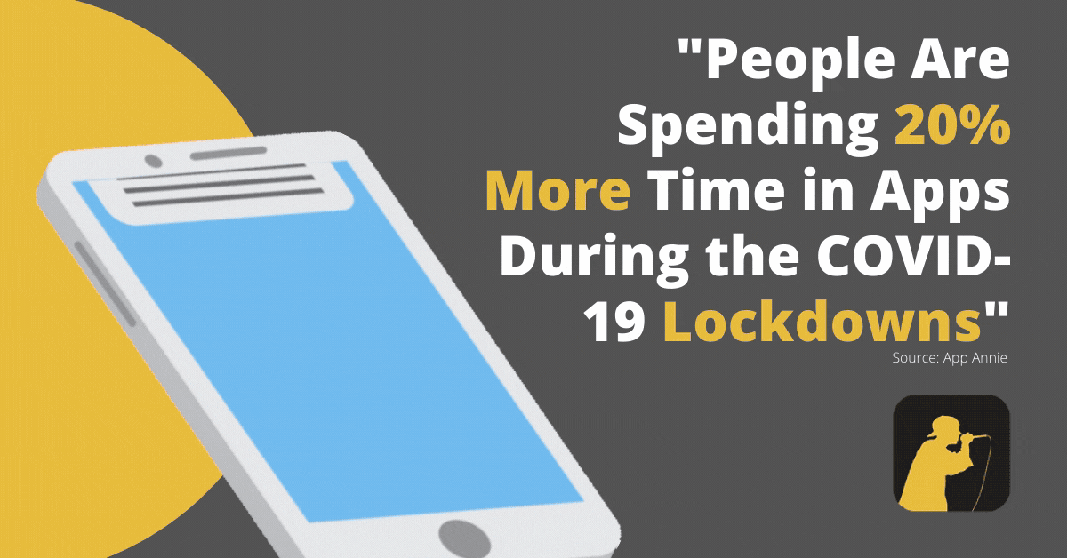 GIF of moving smart phone screen to illustrate people spending more time on apps during COVID-19 lockdowns.